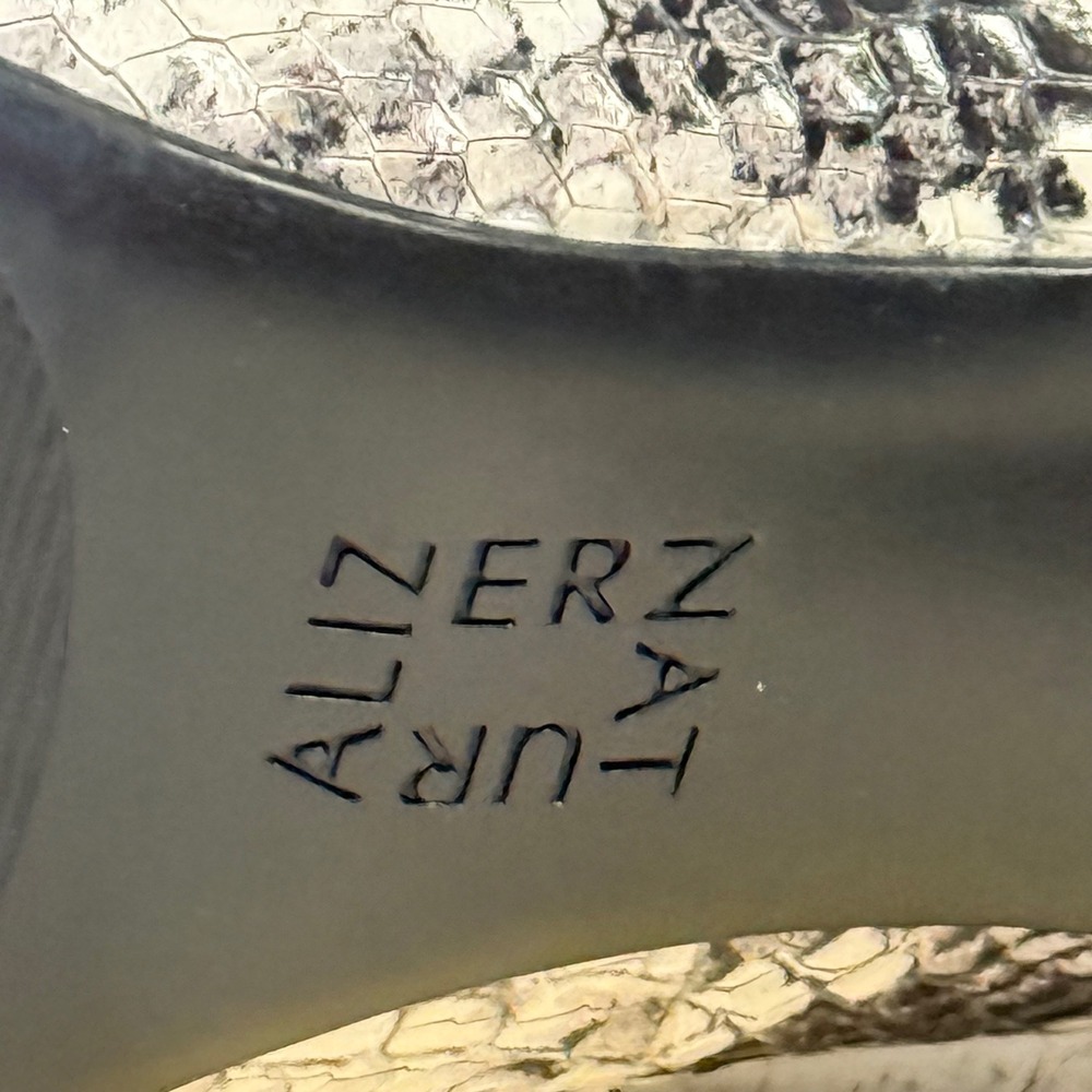 Naturalizer Anna Snakeskin Pointed Toe Pumps Black White Leather Heels Size 6M - Picture 13 of 16
